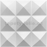 Obkladové panely 3D PVC Pyramids rozměr 500 x 500 mm, tloušťka 1 mm,