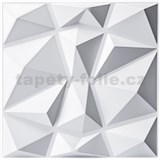 Obkladové panely 3D PVC Diamond bílý rozměr 500 x 500 mm, tloušťka 1 mm,