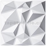 Obkladové panely 3D PVC DIAMANT bílý rozměr 500 x 500 mm, tloušťka 1 mm - POSLEDNÍ KUSY