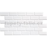 Obkladové panely 3D PVC rozměr 966 x 484 mm obklad bílý matný