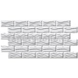 Obkladové panely 3D PVC rozměr 966 x 484 mm obklad bílý se stříbrnými vlnovkami
