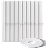Obkladové panely 3D PVC SLATS bílý rozměr 500 x 500 mm, tloušťka 1 mm
