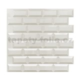 Obkladové panely 3D PVC rozměr 595 x 560 mm, tloušťka 0,6mm, bílý obklad METRO 3D