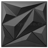 Obkladové panely 3D PVC Iceberg černý rozměr 500 x 500 mm, tloušťka 1 mm
