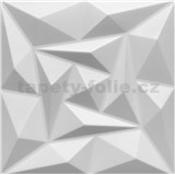 Obkladové panely 3D PVC Quarz bílý 500 x 500 mm, tloušťka 1 mm - POSLEDNÍ KUSY
