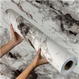 Samolepící panel na zeď na pěnovém podkladu mramor šedo-černý rozměr 280 x 60 cm