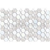 Obkladové panely 3D PVC rozměr 966 x 645 mm, hexagon bílo-šedý - POSLEDNÍ KUSY