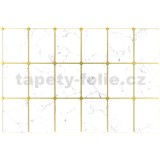 Obkladové 3D PVC panely rozměr 947 x 635 mm, tloušťka 0,6mm, mramor bílý se zlatou spárou