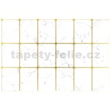 Obkladové panely 3D PVC rozměr 947 x 635 mm, mramor bílý se zlatou spárou - POSLEDNÍ KUSY