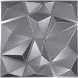 Obkladové panely 3D PVC DIAMANT stříbrný 500 x 500 mm, tloušťka 1 mm - POSLEDNÍ KUSY