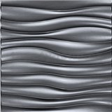 Obkladové panely 3D PVC WELLE stříbrné  500 x 500 mm, tloušťka 1 mm - POSLEDNÍ KUSY