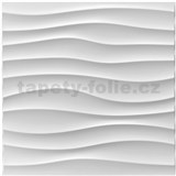Obkladové panely 3D PVC WELLE bílé 500 x 500 mm, tloušťka 1 mm - POSLEDNÍ KUSY