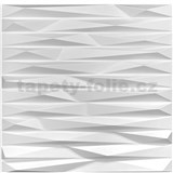 Obkladové panely 3D PVC RAMZES bílý 500 x 500 mm, tloušťka 1 mm - POSLEDNÍ KUSY
