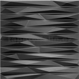 Obkladové panely 3D PVC RAMZES černý 500 x 500 mm, tloušťka 1 mm - POSLEDNÍ KUSY
