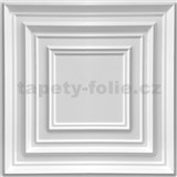 Obkladové panely 3D PVC ROMA bílé rozměr 500 x 500 mm, tloušťka 1 mm,