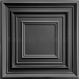 Obkladové panely 3D PVC ROMA černé 500 x 500 mm, tloušťka 1 mm - POSLEDNÍ KUSY