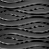 Obkladové panely 3D PVC vlnovky černé 500 x 500 mm, tloušťka 1 mm - POSLEDNÍ KUSY