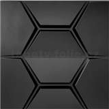 Obkladové panely 3D PVC HEXAGON černý 500 x 500 mm, tloušťka 1 mm - POSLEDNÍ KUSY