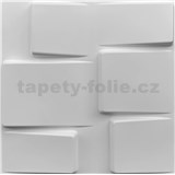 Obkladové panely 3D PVC TETRIS bílý 500 x 500 mm, tloušťka 1 mm - POSLEDNÍ KUSY