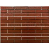 Obkladové panely 3D PVC rozměr 440 x 580 mm malá cihla červená se stříbrnou spárou