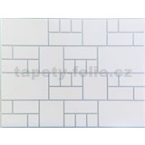 Obkladové panely 3D PVC rozměr 440 x 580 mm nepravidelný obklad hladký se stříbrnou spárou