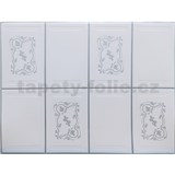 Obkladové panely 3D PVC rozměr 440 x 580 mm obklad obdélníkový se stříbrným dekorem