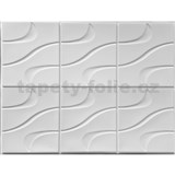 Obkladové panely 3D PVC rozměr 440 x 580 mm vlnovky bílé
