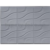 Obkladové panely 3D PVC rozměr 440 x 580 mm vlnovky šedé