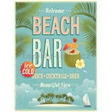 Retro cedule Beach Bar 40 x 30cm - POSLEDNÍ KUSY