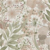 Vliesové tapety na zeď Secret Garden stylizované listy růžovo-zelené