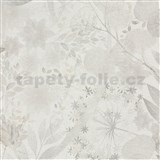 Vliesové tapety na zeď Secret Garden stylizované listy světle šedé