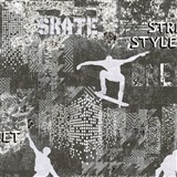 Vliesové tapety na zeď IMPOL Sweet and Cool skate - street style šedo-černý