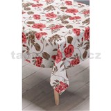 Ubrus metráž růže červené s lístky