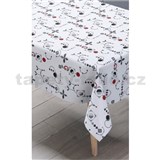 Ubrus metráž vzor šedo-červený