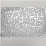 Vinylové dekorativní prostírání na stůl Metalic písmena stříbrné 45 x 30 cm