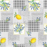 Ubrus metráž citróny s květinami
