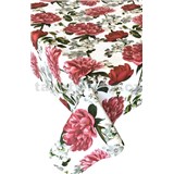 Ubrus metráž pivoňky červené a květy třešní