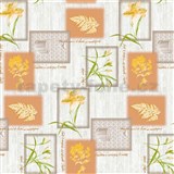 Ubrus metráž žluté květy s listy