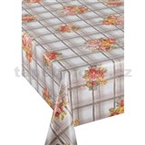 Ubrus metráž růže v kostkovaném vzoru