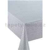 Ubrus metráž pruhy šedo-bílé