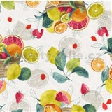 Ubrusy návin 20 m x 140 cm akvarel s ovocným motivem