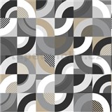 Ubrusy návin 20 m x 140 cm geometrický vzor šedo-béžový