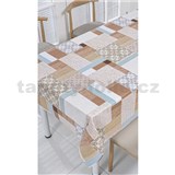 Ubrus metráž patchwork hnědý