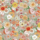 Ubrus metráž retro květinová koláž