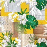 Ubrusy návin 20 m x 140 cm lilie s listy monstery