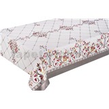 Ubrusy návin 20 m x 140 cm  červeno-zlaté ornamenty na béžovém podkladu - POSLEDNÍ METRY