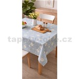 Ubrus metráž kopretiny na modrém podkladu