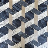 Vliesové tapety na zeď beton Carrara modro-zlatý