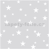 Vinylové tapety na zeď hvězdičky na šedém podkladu