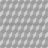 Vliesové tapety na zeď 3D kostky šedé